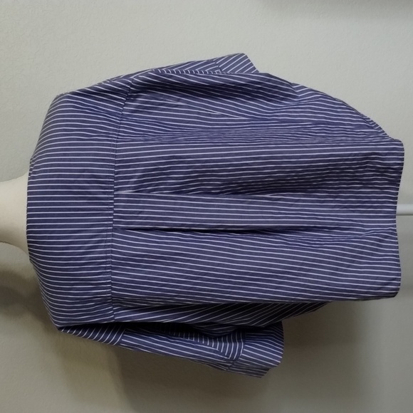 Zara Woman Chambray Embroidered Floral Striped Elbow Length Top Size Large - Picture 6 of 10